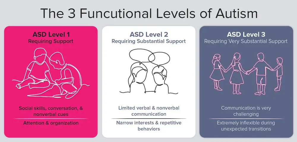 An explanation of the three functional levels of autism